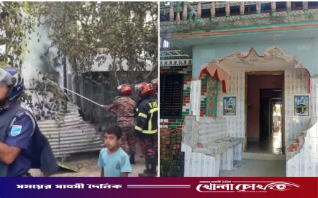 কালকিনিতে তাইজুল হত্যার জেরে সাবেক চেয়ারম্যানের বাড়িসহ ১৯ ঘরে আগুন ও লুটপাট, অর্ধশত ককটেল বিস্ফোরণ