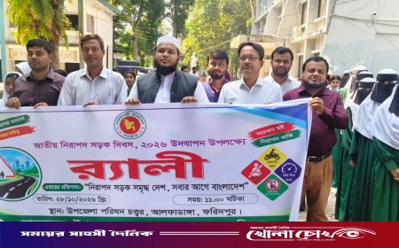 আলফাডাঙ্গায় বর্ণাঢ্য আয়োজনে জাতীয় নিরাপদ সড়ক দিবস পালিত