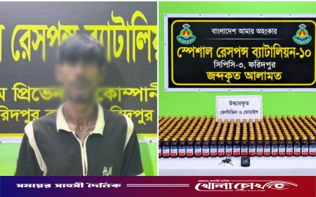 রাজবাড়ীতে ৪৫৭ বোতল মাদক সিরাপসহ কারবারি গ্রেপ্তার, পিকআপ জব্দ