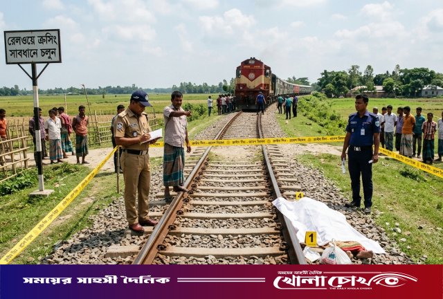 নগরকান্দায় ট্রেনে কাটা পড়ে অজ্ঞাত নারীর মৃত্যু
