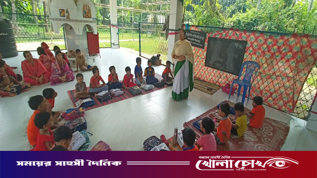 নবগঙ্গার তীরে শিক্ষার আলো ছড়াচ্ছে নহাটা শ্মশান কালীবাড়ি প্রাক-প্রাথমিক বিদ্যালয়