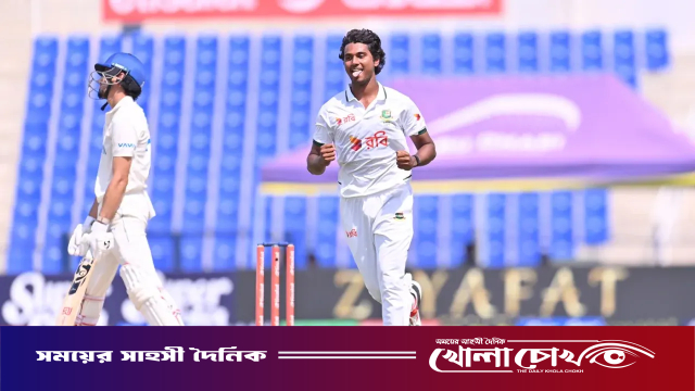 বাংলাদেশের প্রথম পেসার হিসেবে টেস্টে হাসানের হ্যাটট্রিক