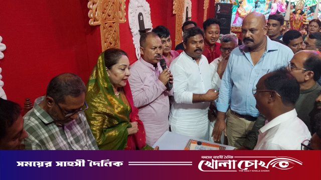নীলটুলী সার্বজনীন দুর্গাপূজা মন্দির পরিদর্শন করলেন চৌধুরী নায়াব ইউসুফ