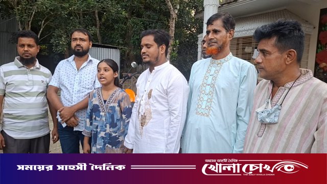বাবার জন্য ভোট চাইল ছোট্ট জান্নাতুল: মেয়েকে সঙ্গে নিয়ে মাঠে চেয়ারম্যান প্রার্থী পারভেজ শেখ