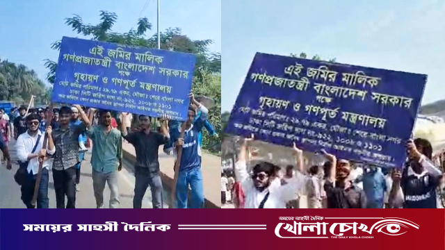 নতুন সচিবালয় নির্মাণের সাইনবোর্ড নিয়ে গেলেন শেকৃবি শিক্ষার্থীরা