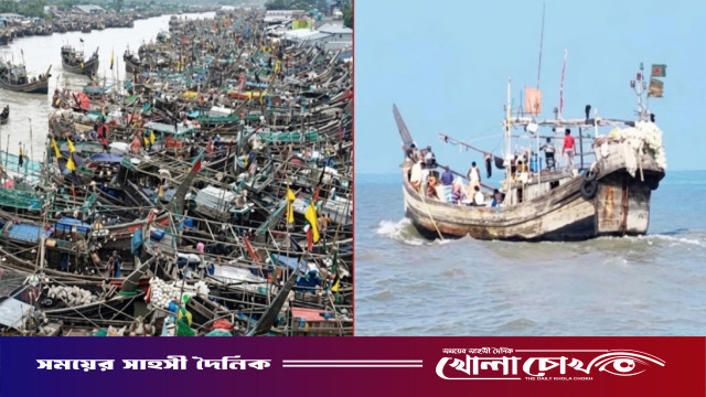 ২২ দিনের নিষেধাজ্ঞা শেষ: মধ্যরাতেই সাগরে ছুটছেন পিরোজপুরের জেলেরা