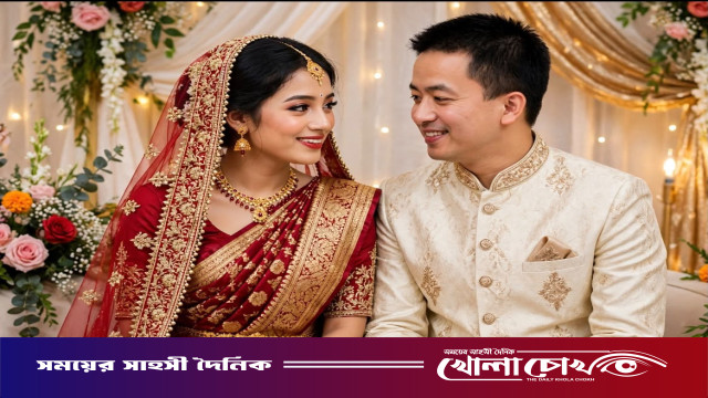 সামাজিক যোগাযোগমাধ্যমে প্রেম, চীনা যুবককে বিয়ে করে গ্রামে ফিরলেন ফরিদপুরের কলেজছাত্রী